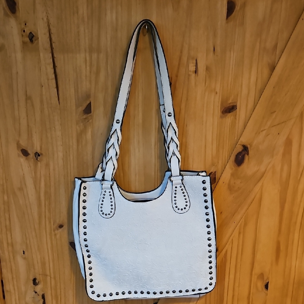 Sam & Libby White Studded Shoulder Bag